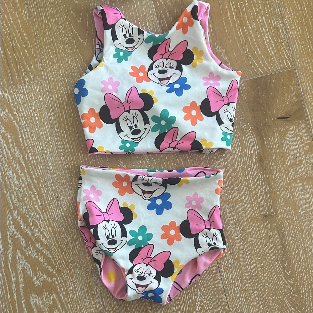 Colorful Mini Mouse/Daisy Double Sided Two-Piece Swimsuit - Priority Sass